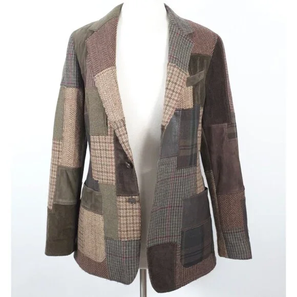 Ralph Lauren Purple Label Collection Hailey jacket blazer sz 10 patchwork $4790 - Picture 5 of 16